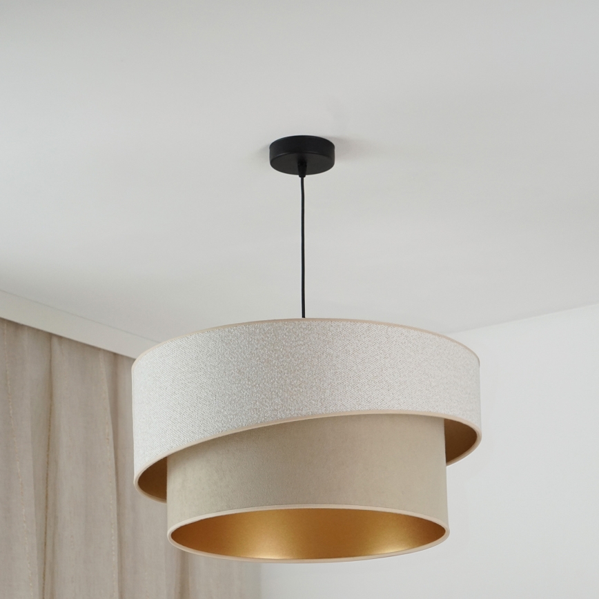 Brilagi - Lustra ar auklu VEGAS SHINE 1xE27/15W/230V d. 50 cm krēmkrāsa/bēša