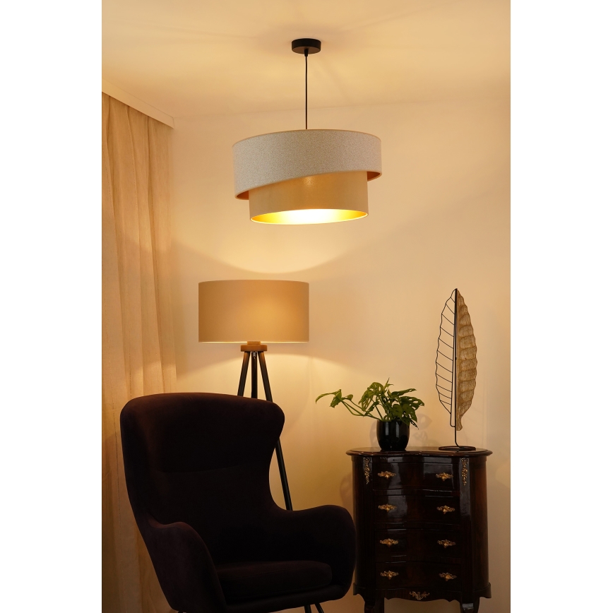 Brilagi - Lustra ar auklu VEGAS SHINE 1xE27/15W/230V d. 50 cm krēmkrāsa/bēša