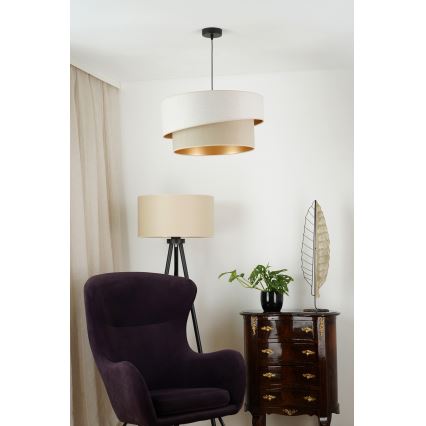 Brilagi - Lustra ar auklu VEGAS SHINE 1xE27/15W/230V d. 50 cm krēmkrāsa/bēša