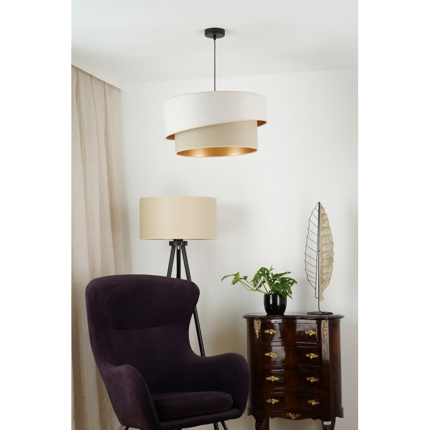 Brilagi - Lustra ar auklu VEGAS SHINE 1xE27/15W/230V d. 50 cm krēmkrāsa/bēša