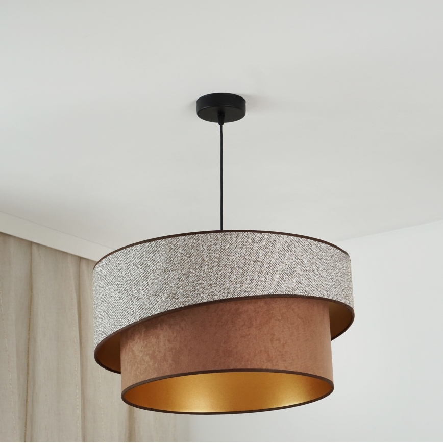 Brilagi - Lustra ar auklu VEGAS SHINE 1xE27/15W/230V d. 50 cm pelēka/brūna