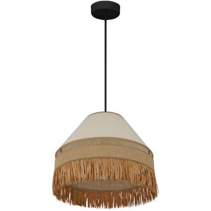 Brilagi - Lustra ar auklu WINNETOU AVIGNION 1xE27/15W/230V d. 35 cm brūna/krēmkrāsa