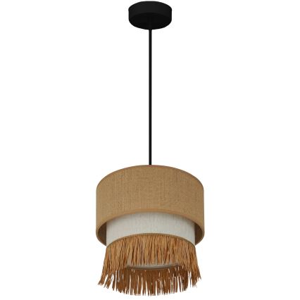 Brilagi - Lustra ar auklu WINNETOU BOHO 1xE27/15W/230V d. 25 cm brūna/krēmkrāsa