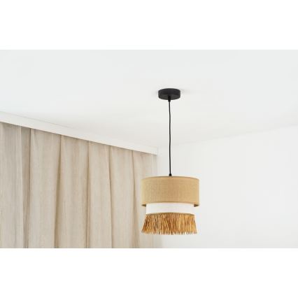 Brilagi - Lustra ar auklu WINNETOU BOHO 1xE27/15W/230V d. 25 cm brūna/krēmkrāsa
