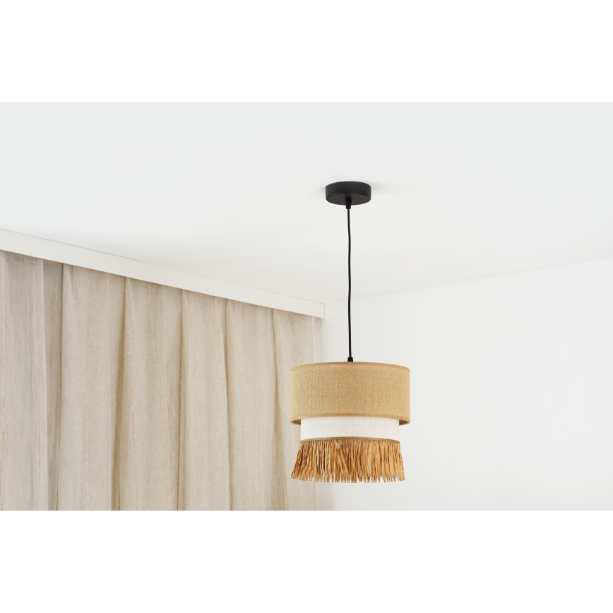 Brilagi - Lustra ar auklu WINNETOU BOHO 1xE27/15W/230V d. 25 cm brūna/krēmkrāsa
