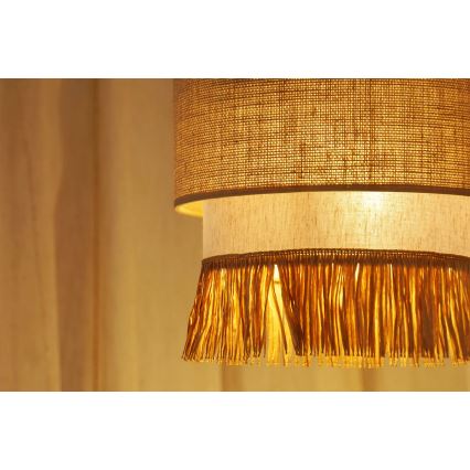 Brilagi - Lustra ar auklu WINNETOU BOHO 1xE27/15W/230V d. 25 cm brūna/krēmkrāsa