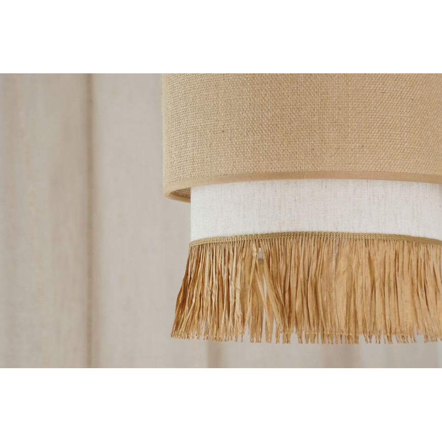 Brilagi - Lustra ar auklu WINNETOU BOHO 1xE27/15W/230V d. 25 cm brūna/krēmkrāsa