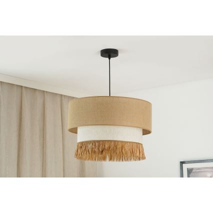 Brilagi - Lustra ar auklu WINNETOU BOHO 1xE27/15W/230V d. 45 cm brūna/krēmkrāsa