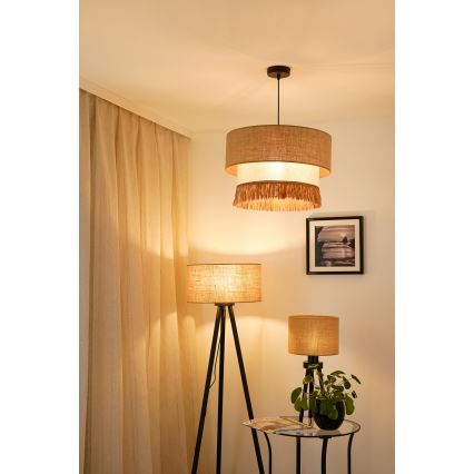 Brilagi - Lustra ar auklu WINNETOU BOHO 1xE27/15W/230V d. 45 cm brūna/krēmkrāsa