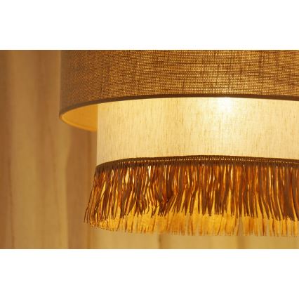 Brilagi - Lustra ar auklu WINNETOU BOHO 1xE27/15W/230V d. 45 cm brūna/krēmkrāsa