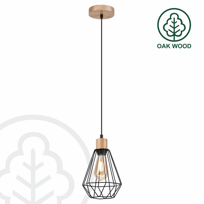 Brilagi - Lustra ar auklu WOODY BASKET 1xE27/60W/230V ozols