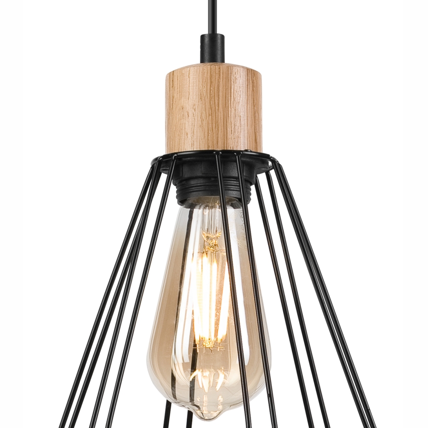 Brilagi - Lustra ar auklu WOODY BASKET 1xE27/60W/230V ozols