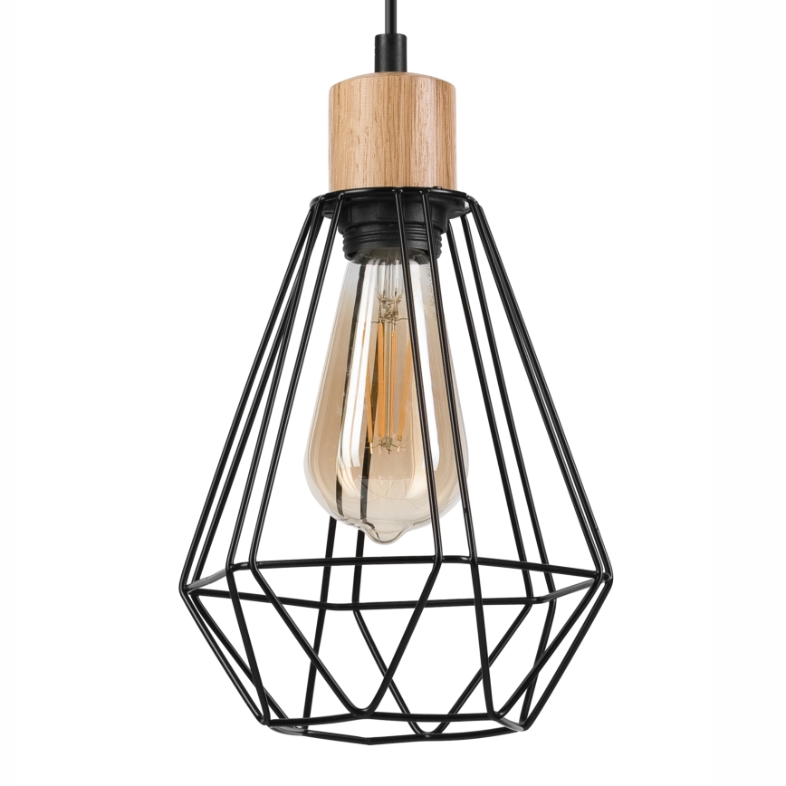 Brilagi - Lustra ar auklu WOODY BASKET 1xE27/60W/230V ozols