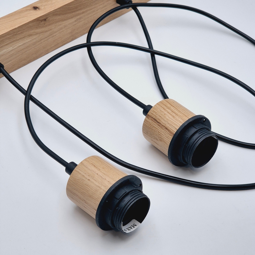 Brilagi - Lustra ar auklu WOODY BASKET 2xE27/60W/230V ozols