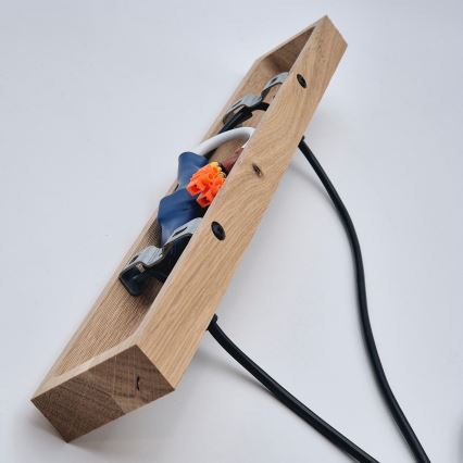 Brilagi - Lustra ar auklu WOODY BASKET 2xE27/60W/230V ozols