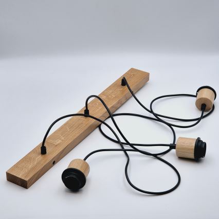 Brilagi - Lustra ar auklu WOODY BASKET 3xE27/60W/230V ozols