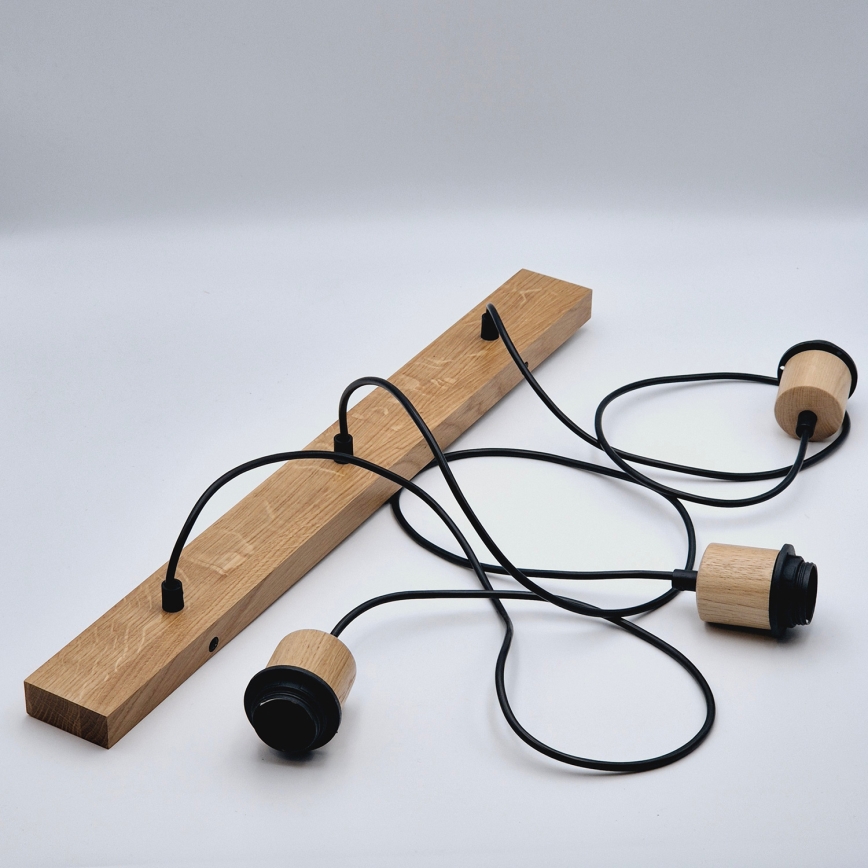 Brilagi - Lustra ar auklu WOODY BASKET 3xE27/60W/230V ozols