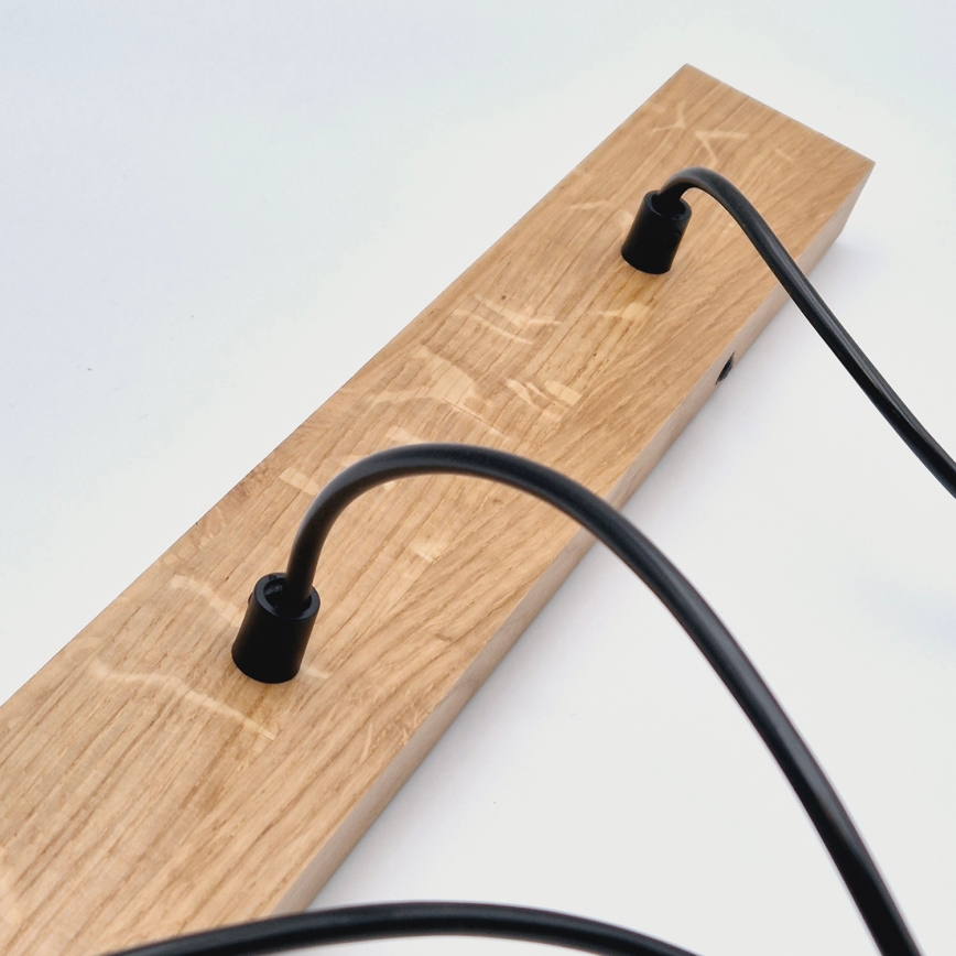 Brilagi - Lustra ar auklu WOODY BASKET 3xE27/60W/230V ozols