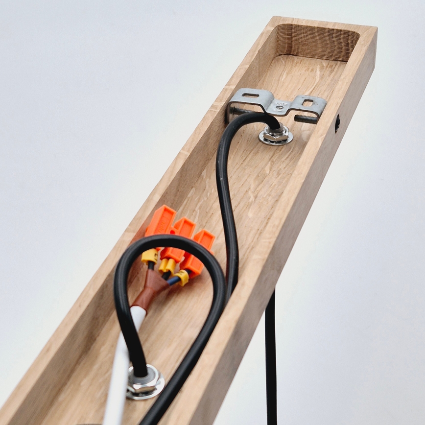 Brilagi - Lustra ar auklu WOODY BASKET 3xE27/60W/230V ozols