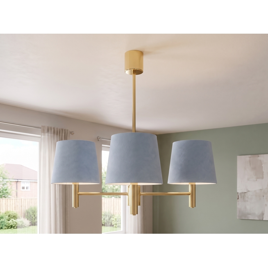 BRILAGI - lustra ar kātu MONTE 3xE27/60W/230V zila/zelta