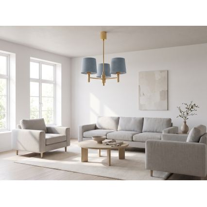 BRILAGI - lustra ar kātu MONTE 3xE27/60W/230V zila/zelta