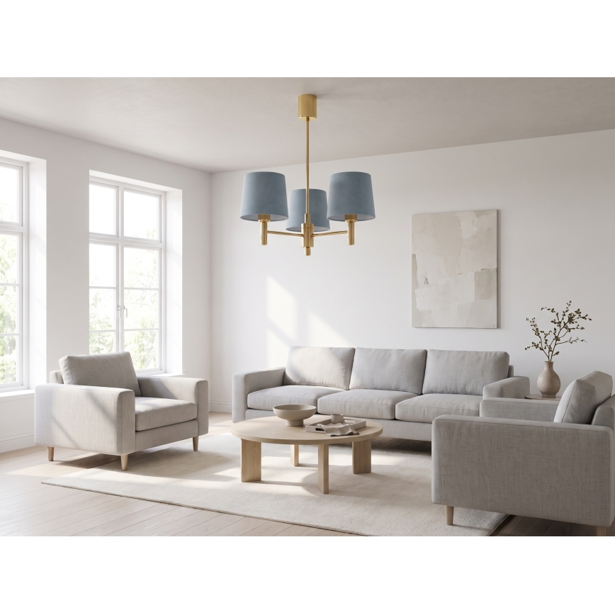 BRILAGI - lustra ar kātu MONTE 3xE27/60W/230V zila/zelta