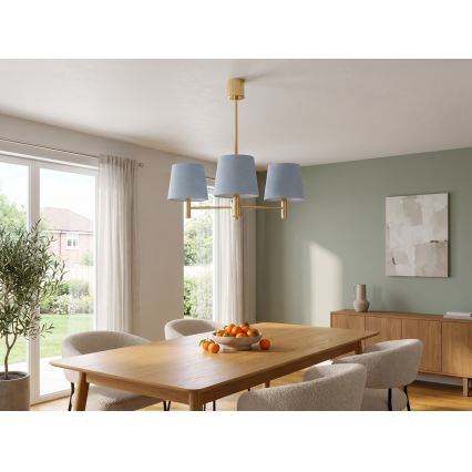 BRILAGI - lustra ar kātu MONTE 3xE27/60W/230V zila/zelta
