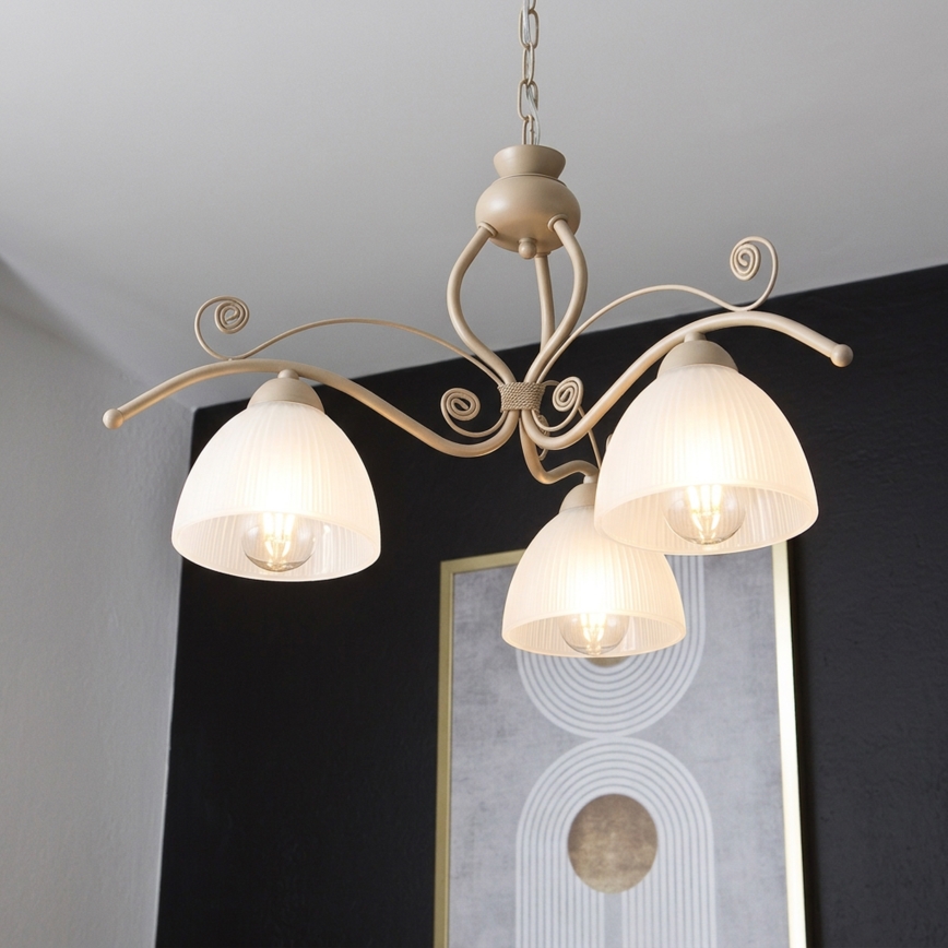 Brilagi - Lustra ar ķēdi ANTICO MODERN 3xE27/60W/230V bēša