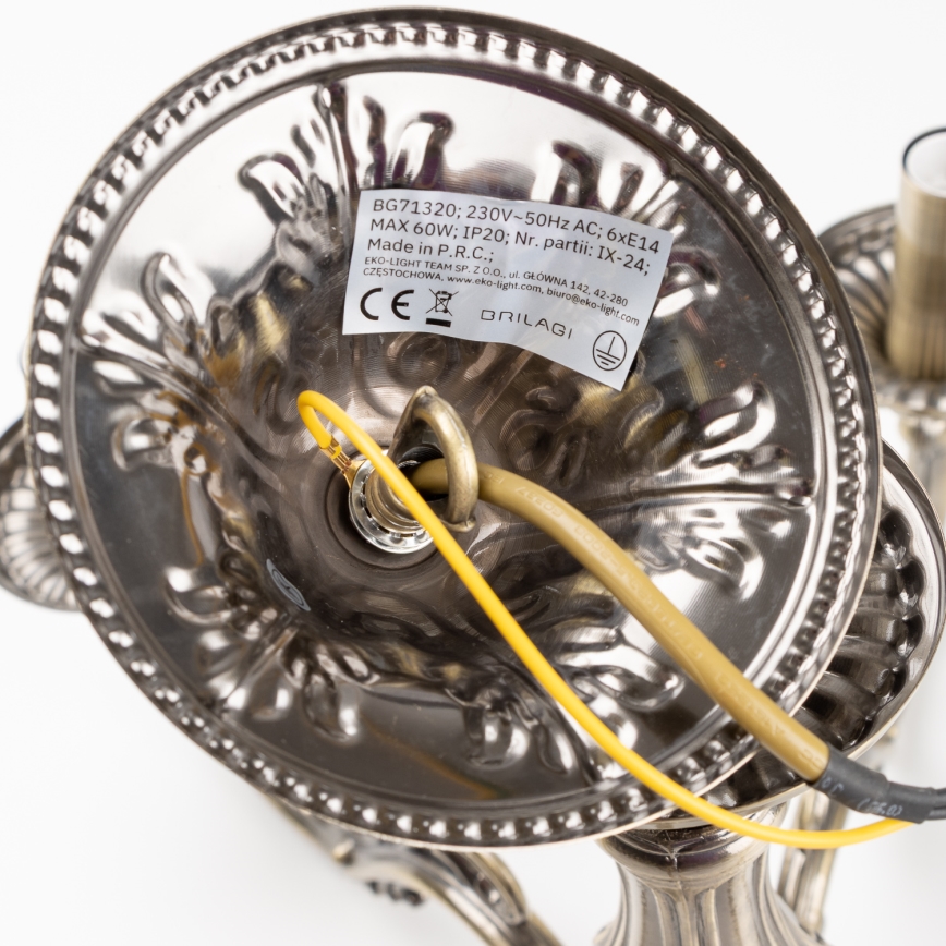 Brilagi - Lustra ar ķēdi CLASSIC 6xE14/60W/230V misiņš