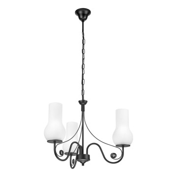 Brilagi - Lustra ar ķēdi COTTAGE 3xE14/40W/230V melna/balta