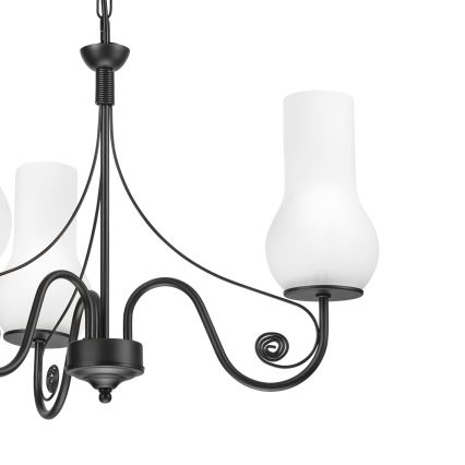 Brilagi - Lustra ar ķēdi COTTAGE 3xE14/40W/230V melna/balta