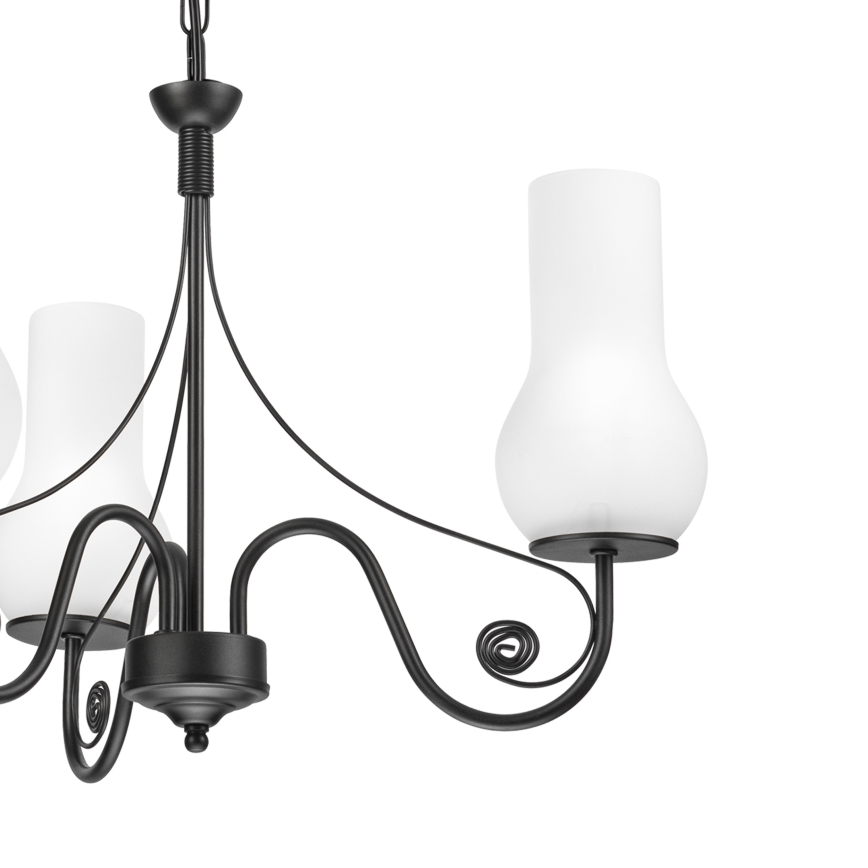 Brilagi - Lustra ar ķēdi COTTAGE 3xE14/40W/230V melna/balta
