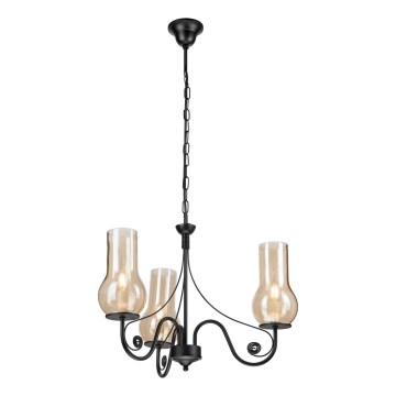 Brilagi - Lustra ar ķēdi COTTAGE 3xE14/40W/230V melna/brūna