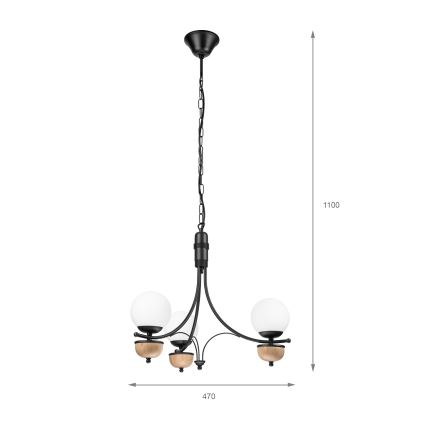 Brilagi - Lustra ar ķēdi COTTAGE 3xG9/40W/230V dižskābardis/balta