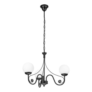 Brilagi - Lustra ar ķēdi COTTAGE 3xG9/40W/230V melna/balta