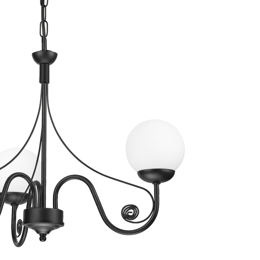 Brilagi - Lustra ar ķēdi COTTAGE 3xG9/40W/230V melna/balta
