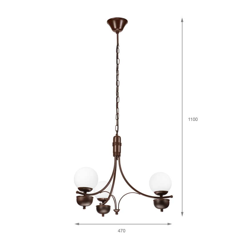 Brilagi - Lustra ar ķēdi COTTAGE 3xG9/40W/230V ozols/balta