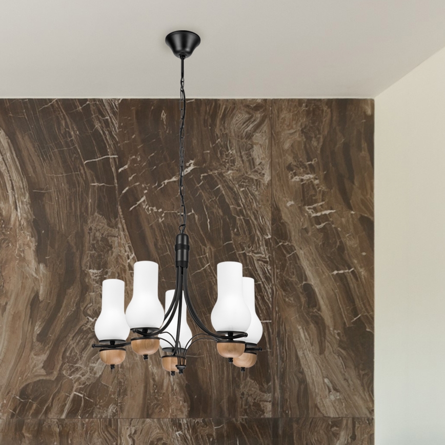 Brilagi - Lustra ar ķēdi COTTAGE 5xE14/40W/230V dižskābardis/balta