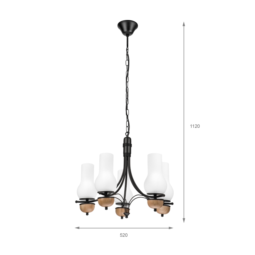 Brilagi - Lustra ar ķēdi COTTAGE 5xE14/40W/230V dižskābardis/balta