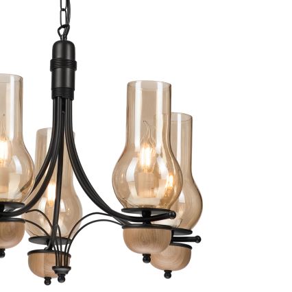 Brilagi - Lustra ar ķēdi COTTAGE 5xE14/40W/230V dižskābardis/brūna