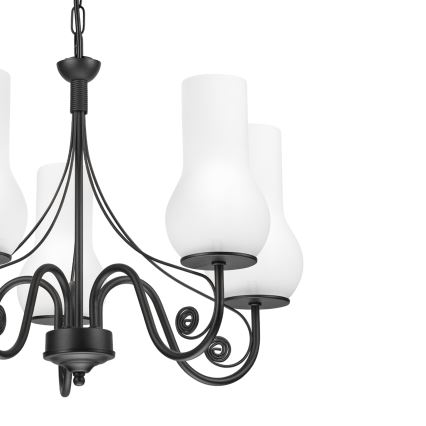 Brilagi - Lustra ar ķēdi COTTAGE 5xE14/40W/230V melna/balta