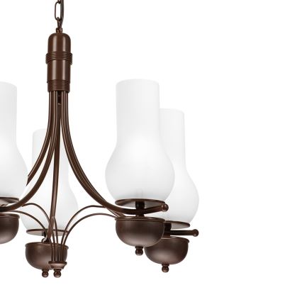 Brilagi - Lustra ar ķēdi COTTAGE 5xE14/40W/230V ozols/balta