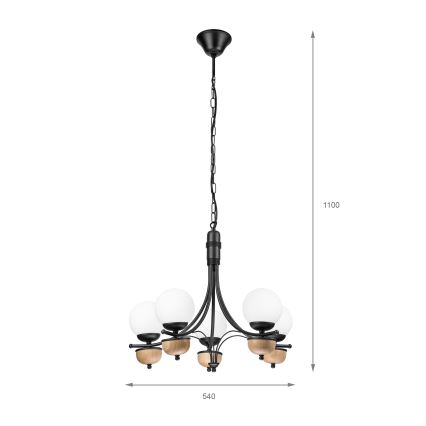 Brilagi - Lustra ar ķēdi COTTAGE 5xG9/40W/230V dižskābardis/balta