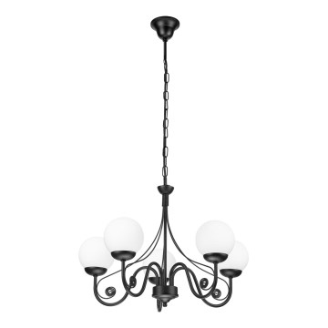 Brilagi - Lustra ar ķēdi COTTAGE 5xG9/40W/230V melna/balta