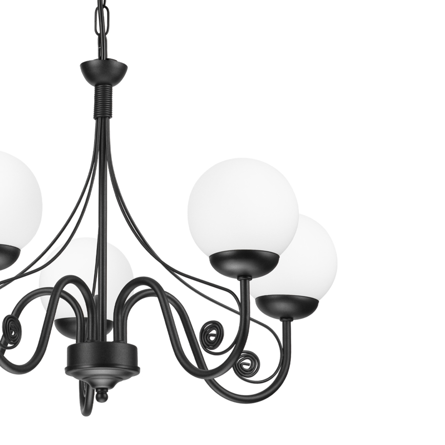 Brilagi - Lustra ar ķēdi COTTAGE 5xG9/40W/230V melna/balta