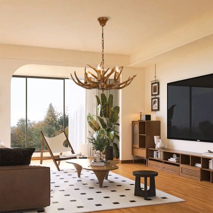 Brilagi - Lustra ar ķēdi DEER 6xE14/10W/230V Ø 70 cm ragi