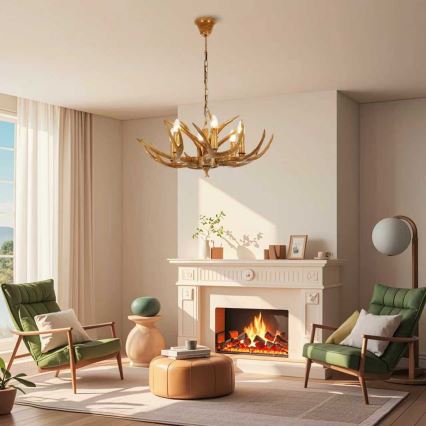 Brilagi - Lustra ar ķēdi DEER 6xE14/10W/230V Ø 70 cm ragi