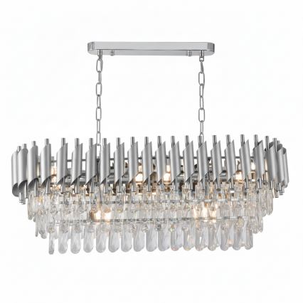 Brilagi - Lustra ar ķēdi ECLIPSE 10xE14/10W/230V 78x28 cm sudraba