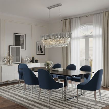 Brilagi - Lustra ar ķēdi ECLIPSE 10xE14/10W/230V 78x28 cm sudraba