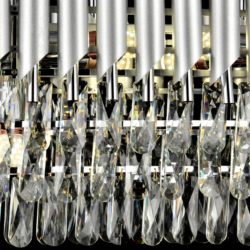 Brilagi - Lustra ar ķēdi ECLIPSE 10xE14/10W/230V 78x28 cm sudraba